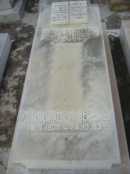 BENSIMON Abraham Albert 的墓碑