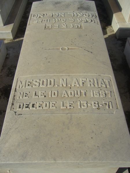 Tombstone of AFRIAT Mesod N.