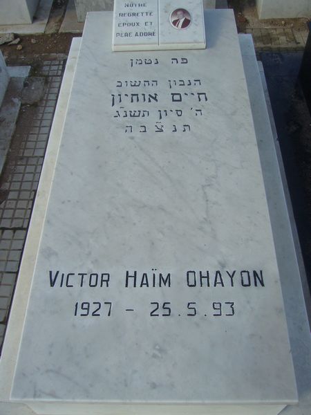 Stèle de OHAYON Victor Haim