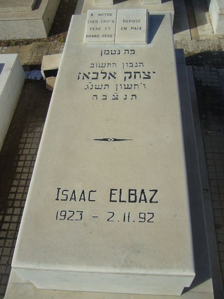 ELBAZ Isaac 的墓碑
