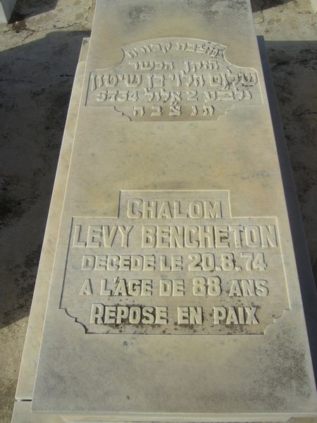 Tombstone of LEVY BENCHETON Chalom