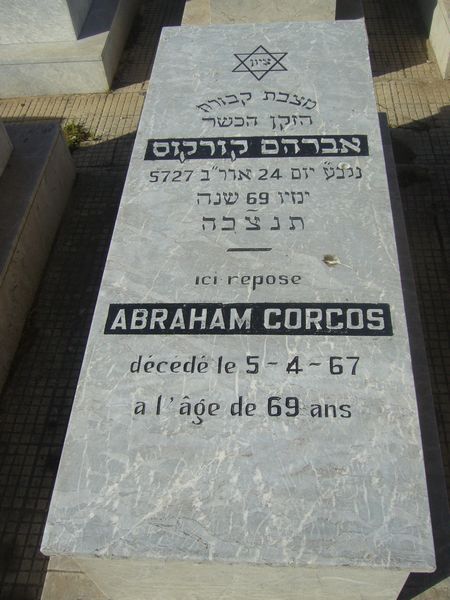 Grafsteen van CORCOS Abraham