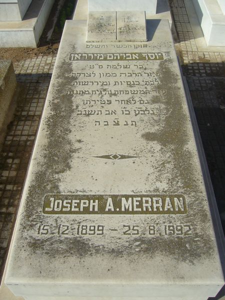 Lápide de MERRAN Joseph A.