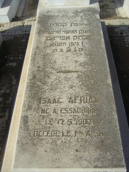Grafsteen van AFRIAT Isaac