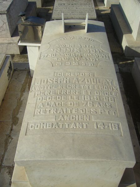 Tombstone of AZOULAY Joseph