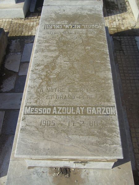 Tombstone of AZOULAY GARZON Messod