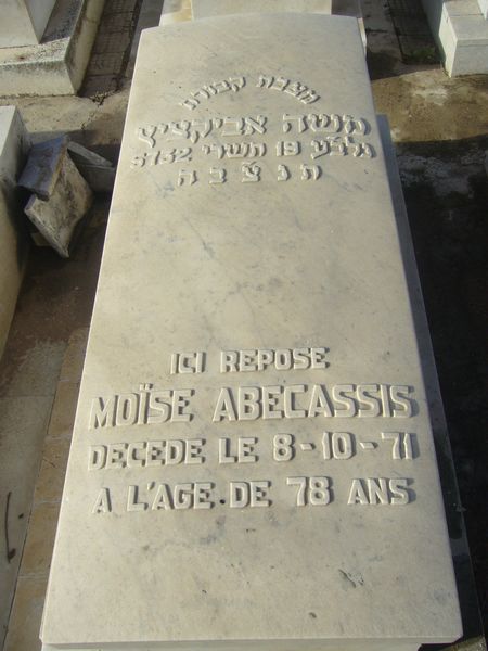 Tombstone of ABECASSIS Moise