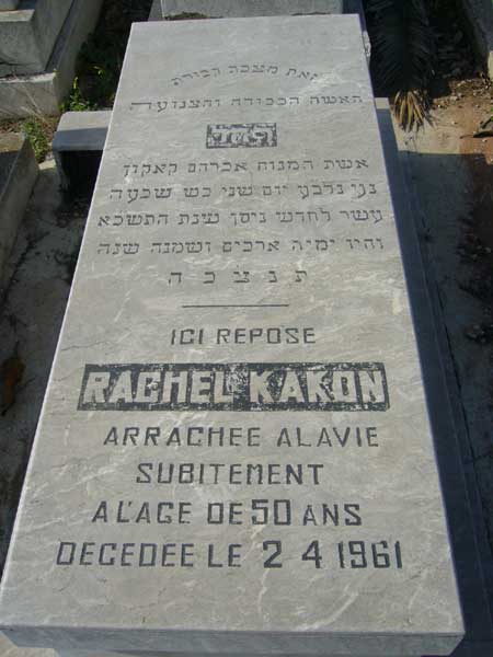 شاهدة قبر KAKON Rachel