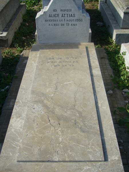 Tombstone of ATTIAS Alice