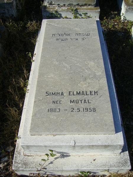 ELMALEH Simha fejfája
