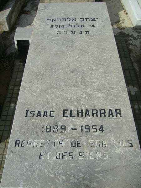 Stèle de ELHARRAR Isaac