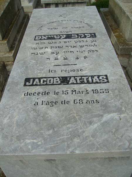 Lápide de ATTIAS Jacob