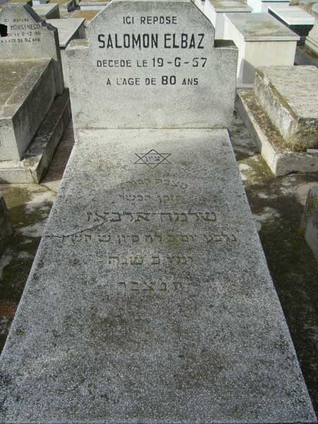 Stèle de ELBAZ Salomon