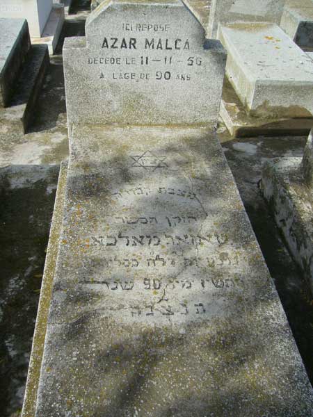 Grafsteen van MALCA Azar