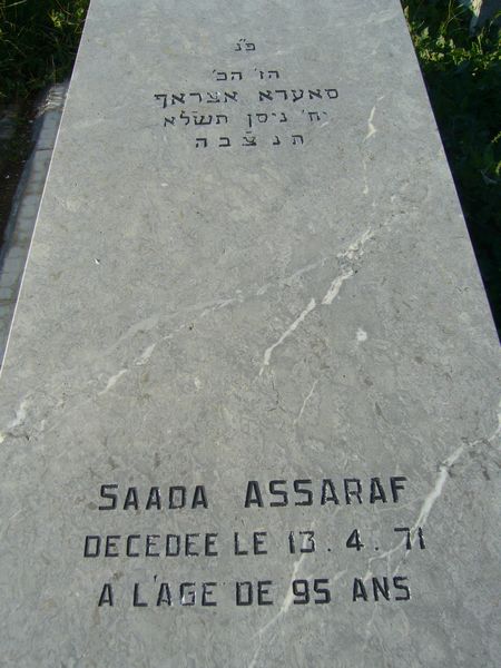 Tombstone of ASSARAF Saada
