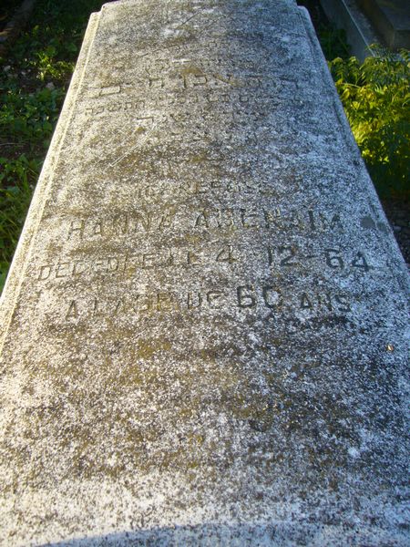 Tombstone of ABENAIM Hanna