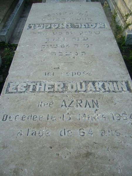 Stèle de OUAKNINE Esther