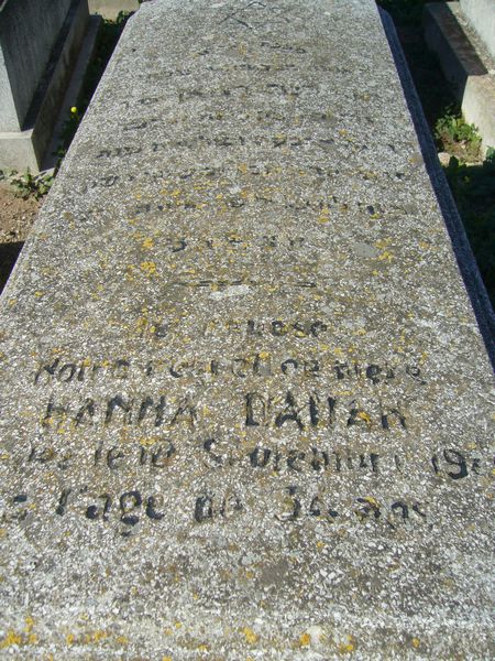 شاهدة قبر DAHAN Hanna