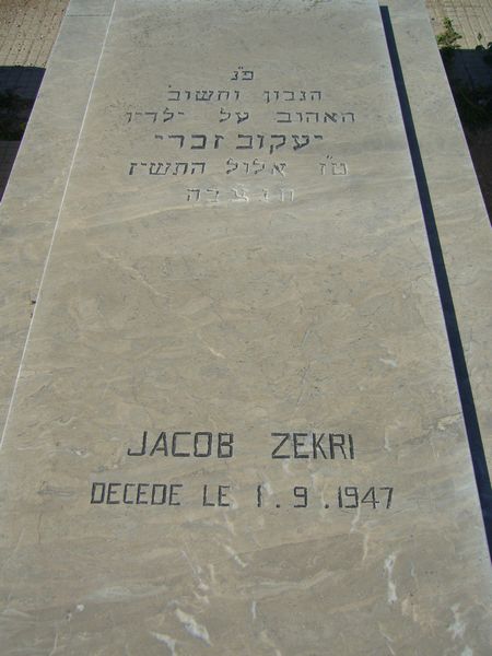 شاهدة قبر ZEKRI Jacob