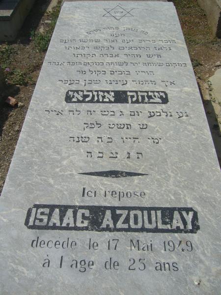 Tombstone of AZOULAY Isaac