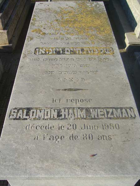 מַצֵּבה פון WEIZMAN Salomon Haim