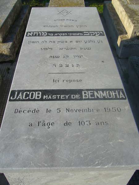 Estela de BENMOHA Jacob Masteyr de