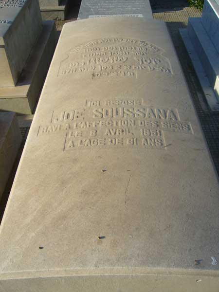 Tombstone of SOUSSANA Joe