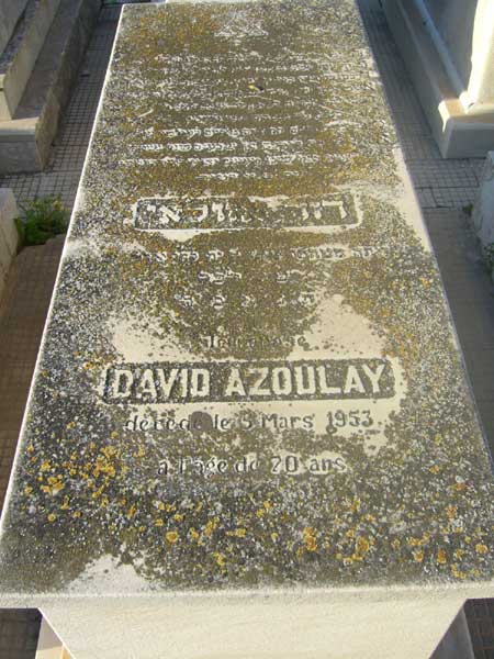 Tombstone of AZOULAY David