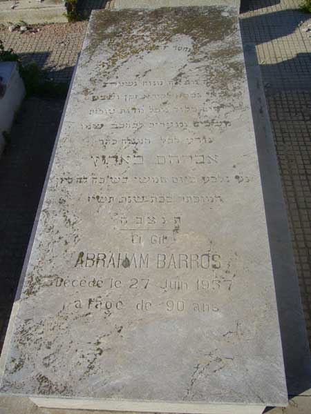 Надгробие BARROS Abraham