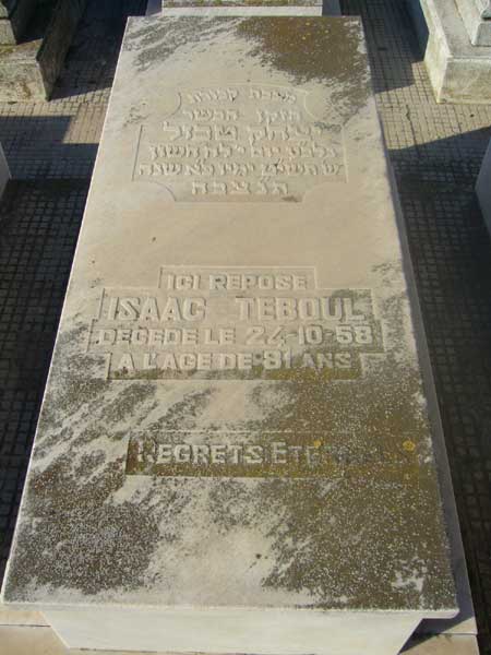 Tombstone of TEBOUL Isaac