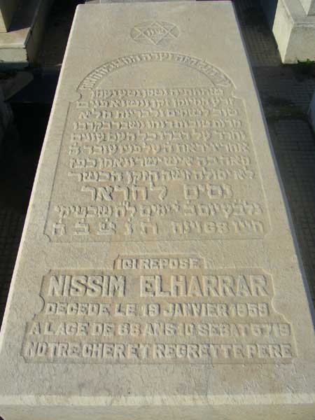 Grafsteen van ELHARRAR Nissim