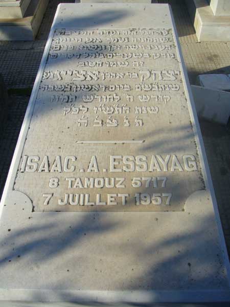 Grafsteen van ESSAYAG Isaac A.