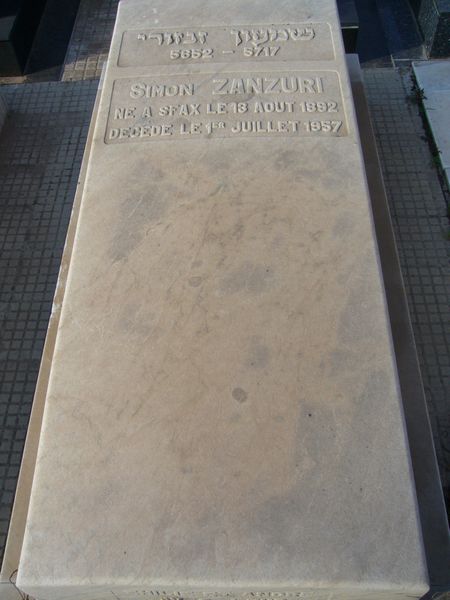 شاهدة قبر ZANZURY Simon