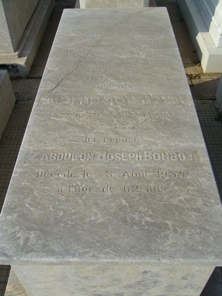 Lápide de BOHBOT Zaboulon Joseph