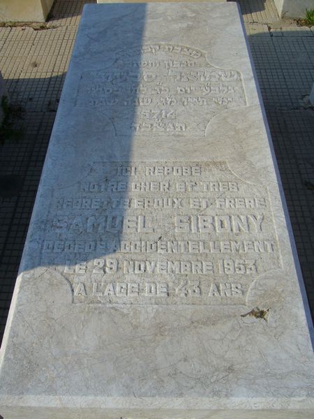 Tombstone of SIBONY Samuel