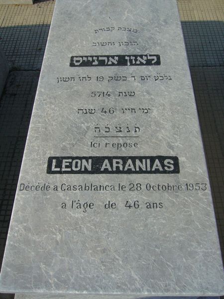 Tombstone of ARANIAS Leon