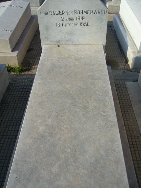 شاهدة قبر VON BOHMERWALD Hans Rager