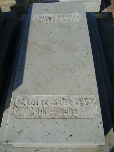 Tombstone of LEVY Yeyette Sara