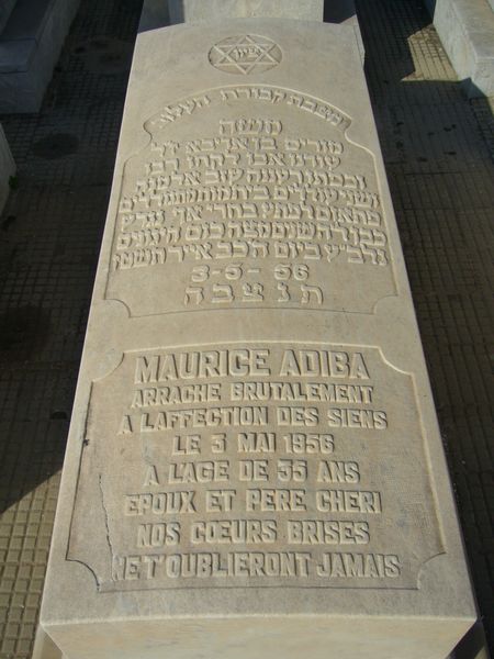 Lápide de ADIBA Maurice Moshe