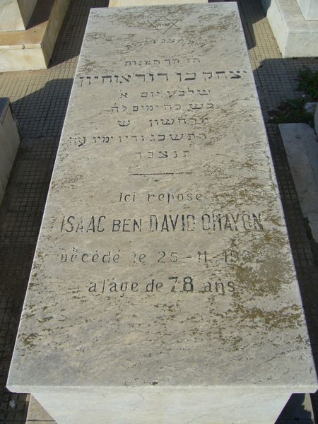 Lápide de BEN DAVID OHAYON Isaac