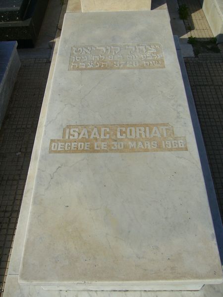 Grafsteen van CORIAT Isaac