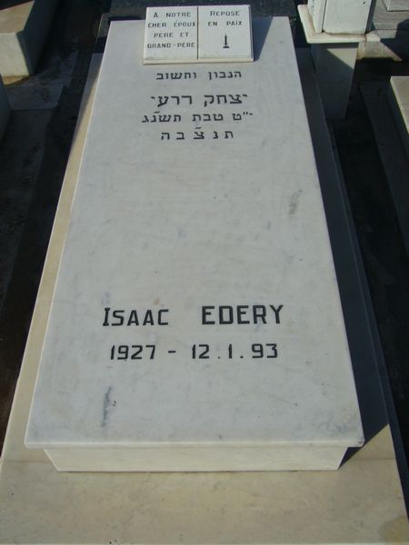 Grafsteen van EDERY Isaac