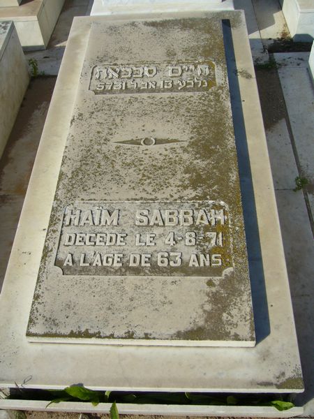 Grabstein von SABBAH Haim