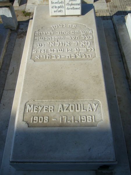 Tombstone of AZOULAY Meyer