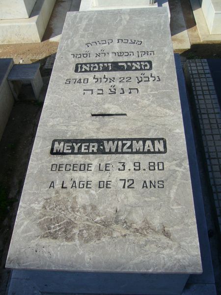 Tombstone of WIZMAN Meyer