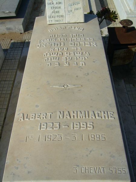 Tombstone of NAHMIACHE Albert Abraham