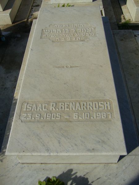 Lápide de BENARROSH Isaac R.