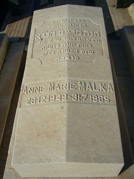 Tombstone of MALKA Anne Marie