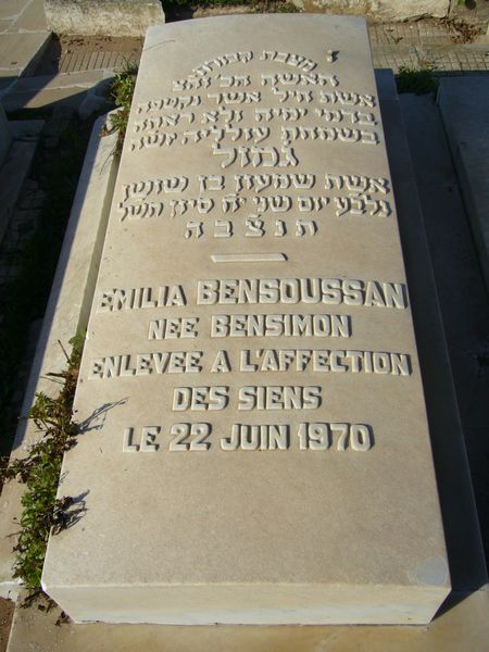 Lápide de BENSOUSSAN Emilia