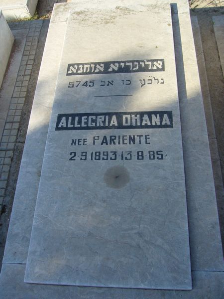 Tombstone of OHANA Allegria